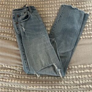 Abercrombie Distressed Straight Leg Jean